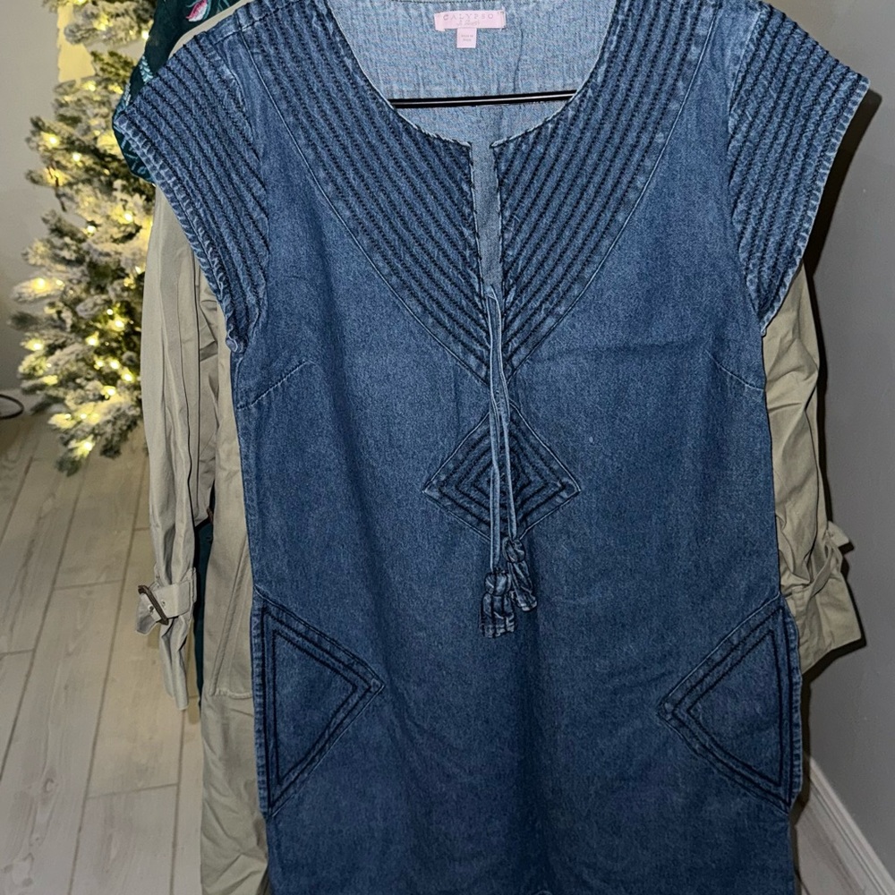 Calypso St. Barth Indigo Textured Dress